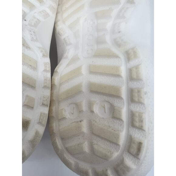 Crocs Sandals Clogs Shoes Kids Children’s 1 Lined Croc White Gray Fuzzy Insole - Picture 8 of 12